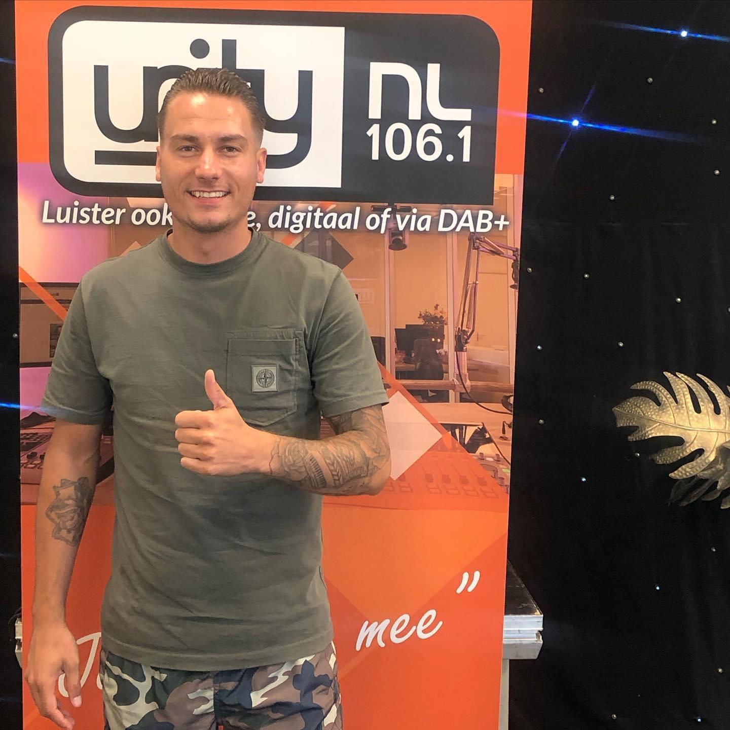 Jermaine Stuiver bij radiozender Unity NL 106.1